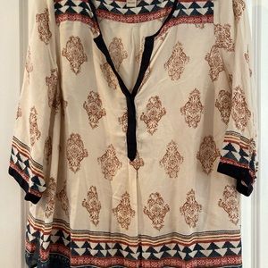 Lucky Brand blouse, size 2x, multi colored.